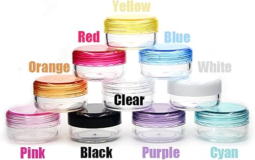 Miniatura 4 de AngelaKerry Pequeña muestra de plástico pequeña mini frascos frasco frasco cosmético portátil vacío nuevo multicolor (100pcs 0.11 oz color