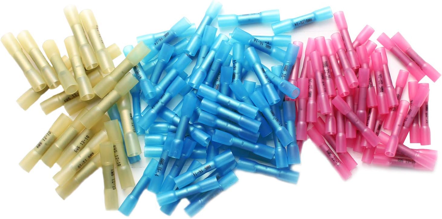 Hоt Dеаlѕ Onite 120pcs Heat Shrink Butt Connectors Terminals, Insulated Waterproof Marine Automotive Copper Wire Electrical Connectors Kits (22-18awg Red 40pcs, 16-14awg Blue 60pcs, 12-10awg Yellow 20pcs)