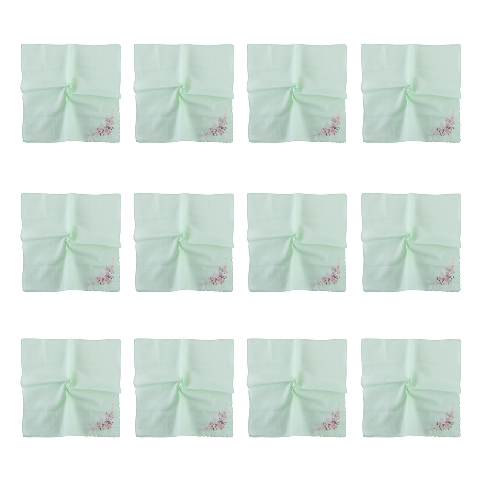 Fentency 12 Pack Colorful Embroidery Handkerchiefs Soft Fabric Handkerchief Multipurpose Handkerchief for Decoration