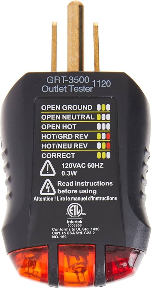 GB GRT3500 Receptacle Tester And Circuit Analyzer, 110 To, 56 OFF