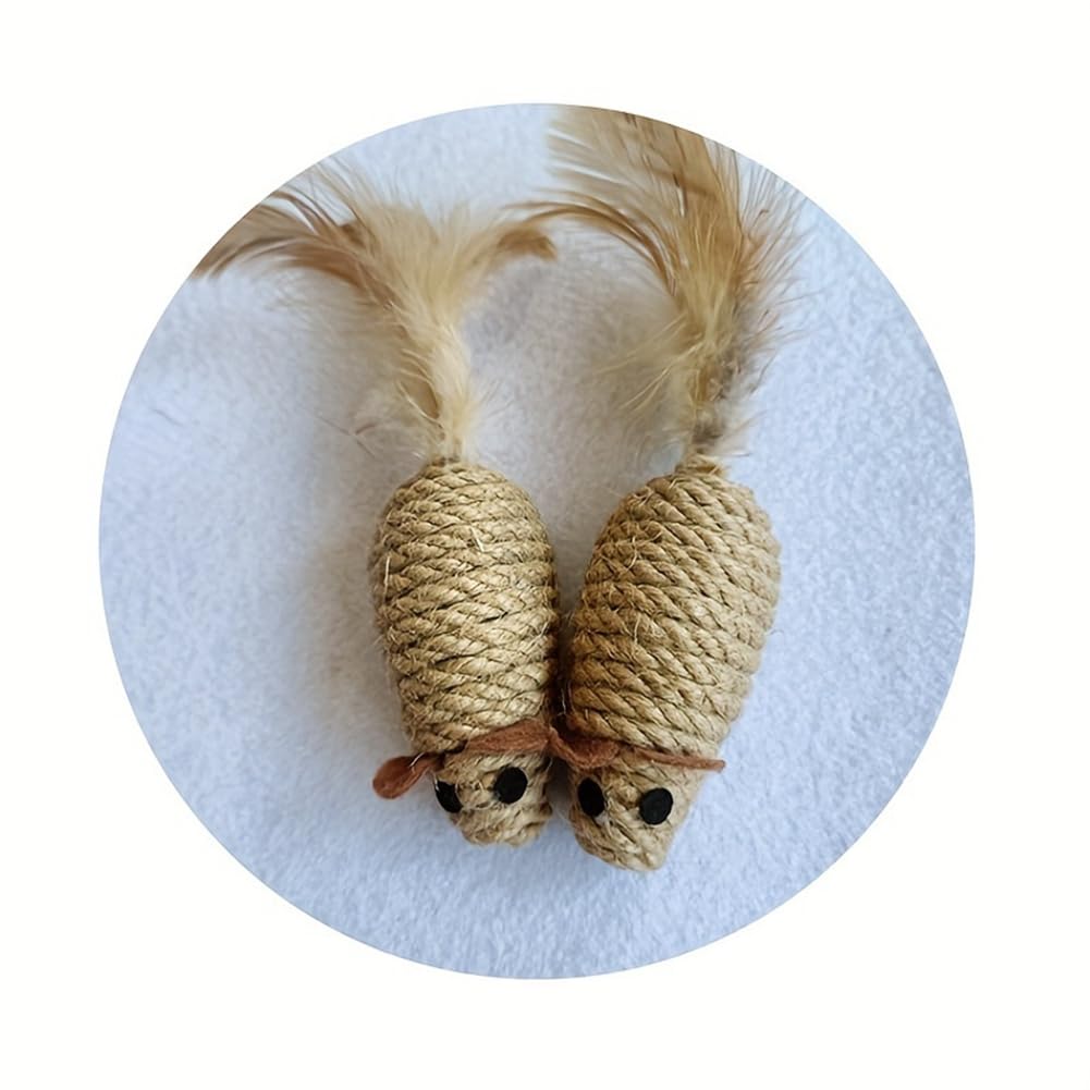 Juguetes para Mascotas, Juguete de Peluche Interactivo para Rascar y Morder, Juguete de Peluche para Gatos con Simulación de Ratón y Gatito, Juguete de Peluche para Jugar Solo