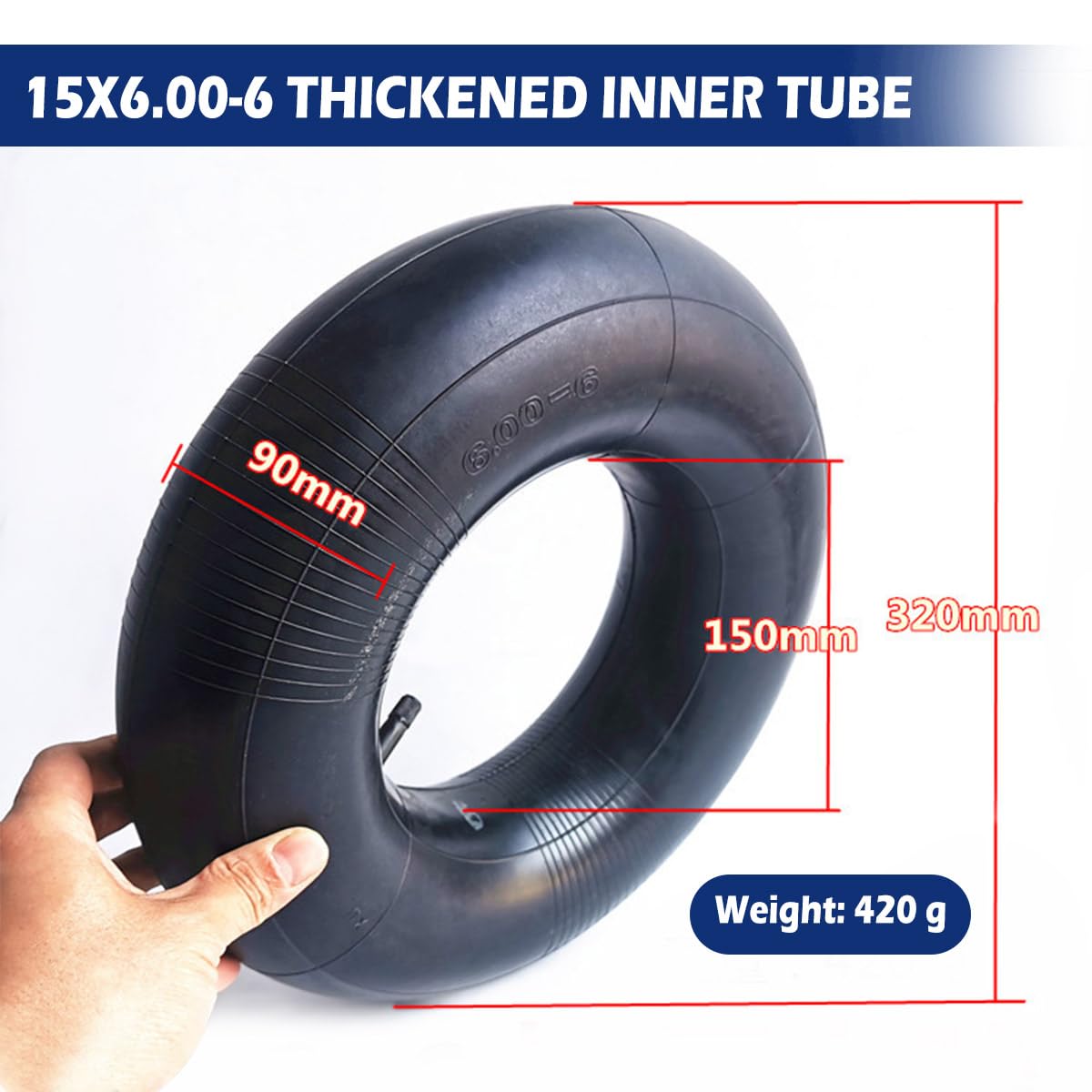 2 Tubi Gomma 13x5.00-6 Con Valvola Curva - Per Tosaerba, Carriole, Rimorchi E Go-Kart - Foto 12