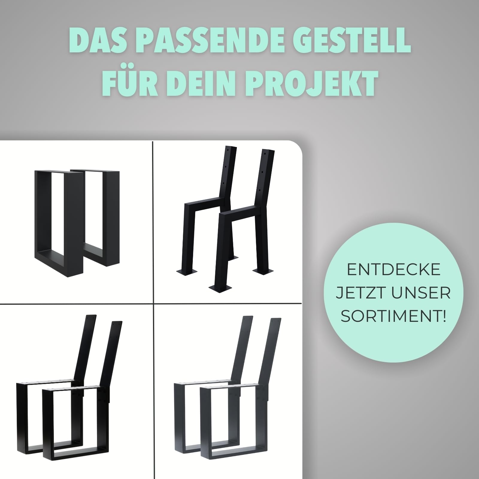 HAGO24 Bankgestell in Anthrazit I hochwertige Bank Füße aus Stahl I Bankbeine für Sitzbank mit Rückenlehne I DIY Metallgestell für Esszimmer-Bank & Gartenbank I rostfrei & wetterfest