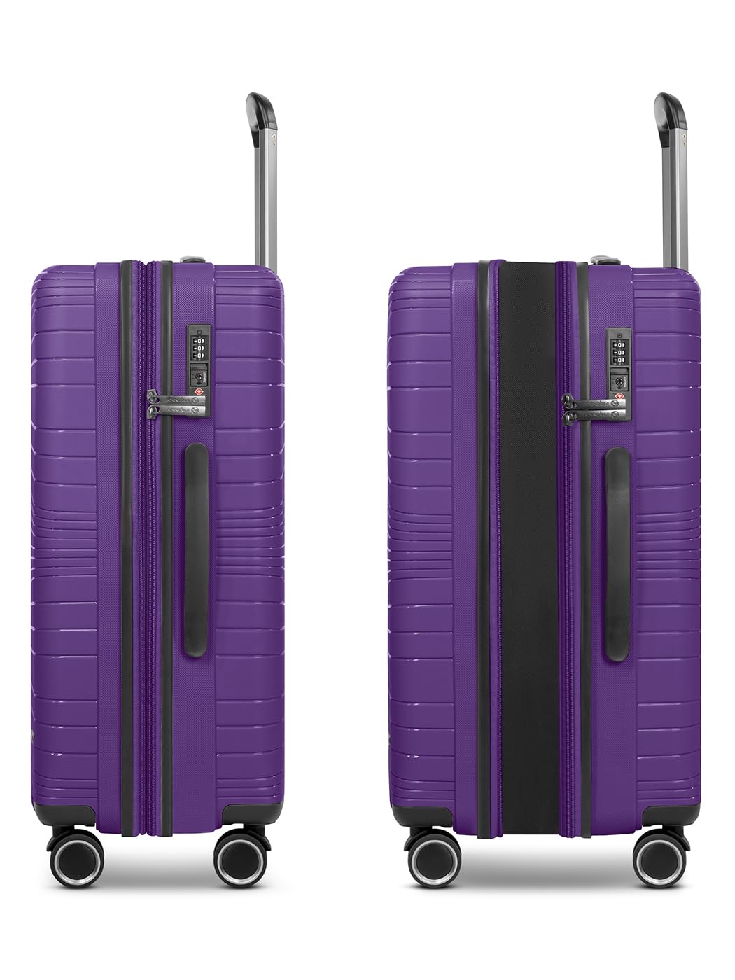 Franky Dallas 3.0 - Trolley rigido con 4 ruote, Viola, Kofferset (3-teilig), Valigia con ruote doppie e lucchetto TSA