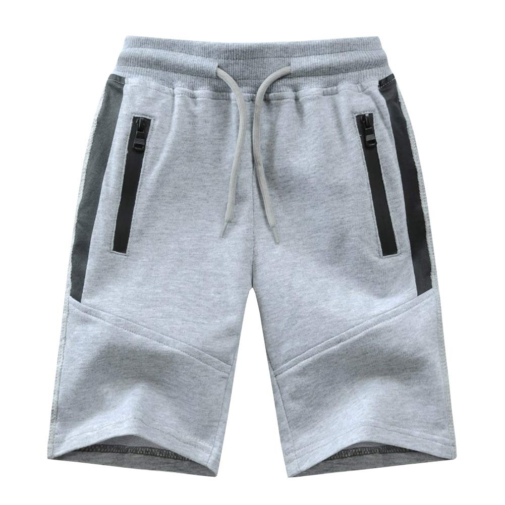 CHEN Pantalones Cortos Niños Cintura Elástica Deportivos Shorts de Verano con Bolsillo Cremallera