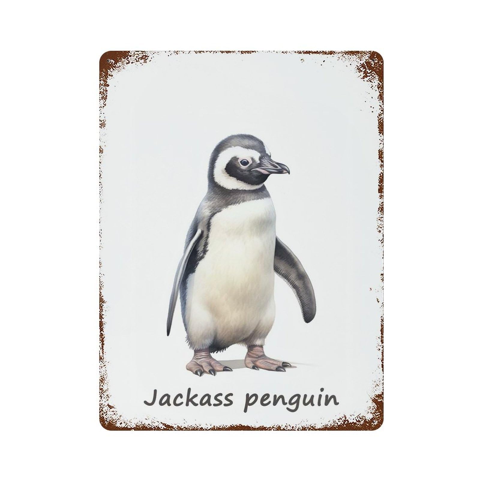 Jackass Penguin Safari Rusty Metal Tin Sign 15.7"x11.8", Rustic Home Decor for Living Room, Hallway And Home Decor