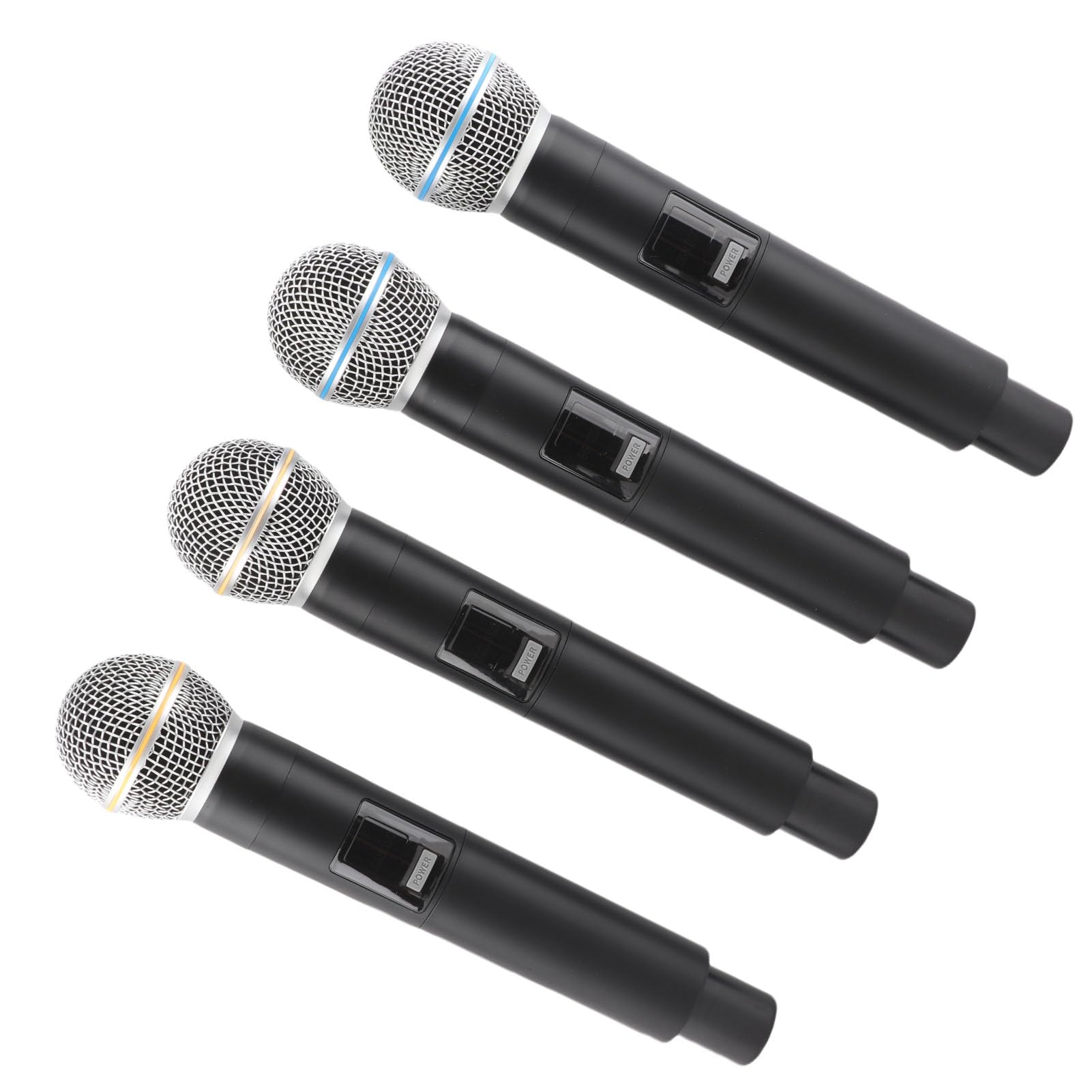 Tbest Set di Microfoni Wireless Set Professionale VHF Banda 4 Cordless Portatile MIC DYNAMIC MIC 164ft Range per la Registrazione del Karaoke Metal Karaoke