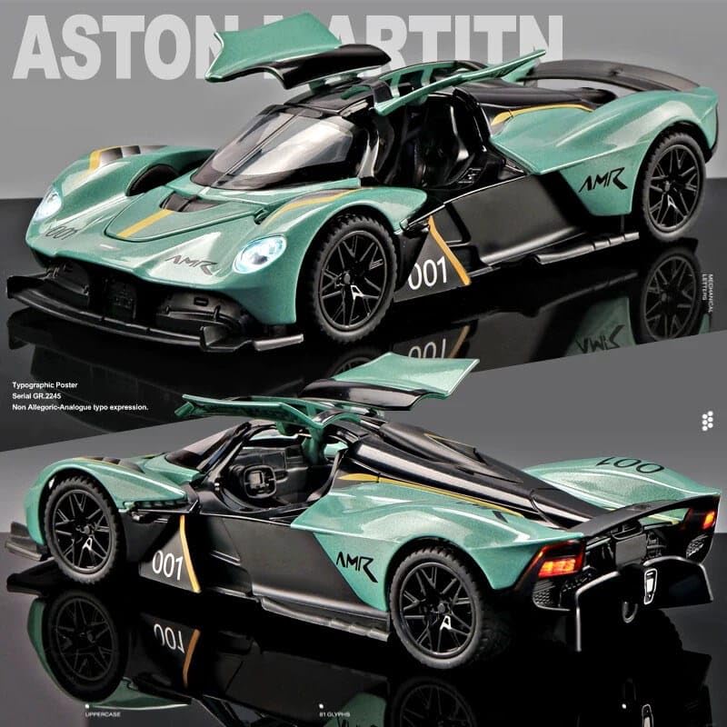 Image of Sky Tech Aston Martin Valkyrie AMR 001 Toy Car 1:32 Exclusive Alloy Metal Pull Back Die-cast Car Diecast Metal Pullback Toy car with Openable Doors & Light, Music Toys for Kids【Colors as Per Stock】