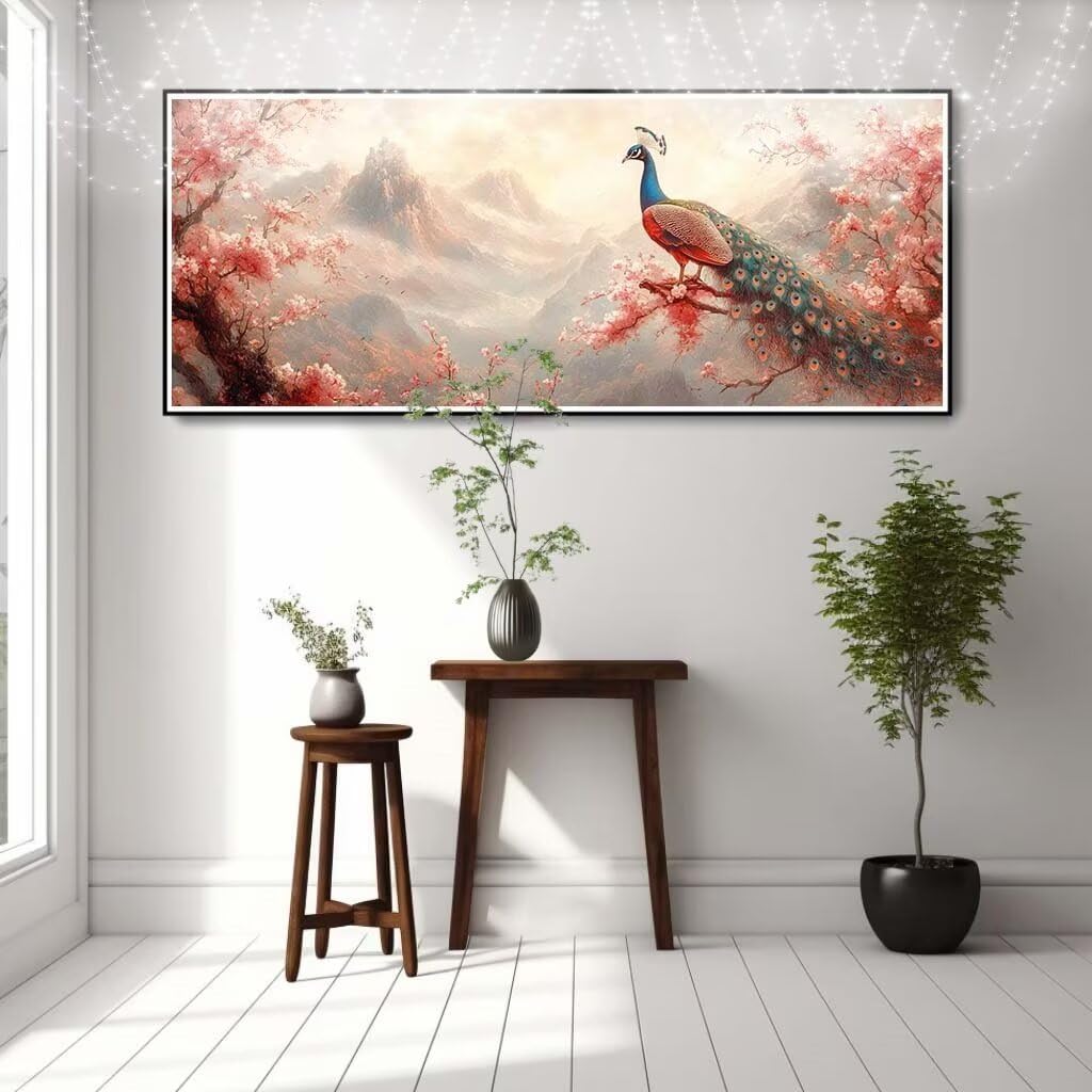 Malarstwo diamentowe 5D "zrób to sam" dla dzieci, mały paw, krajobraz, obraz diamentowy 80 x 160 cm, tworzenie mozaiki według liczb, zestaw do malowania krzyżykowego, dla dorosłych, do dekoracji domu