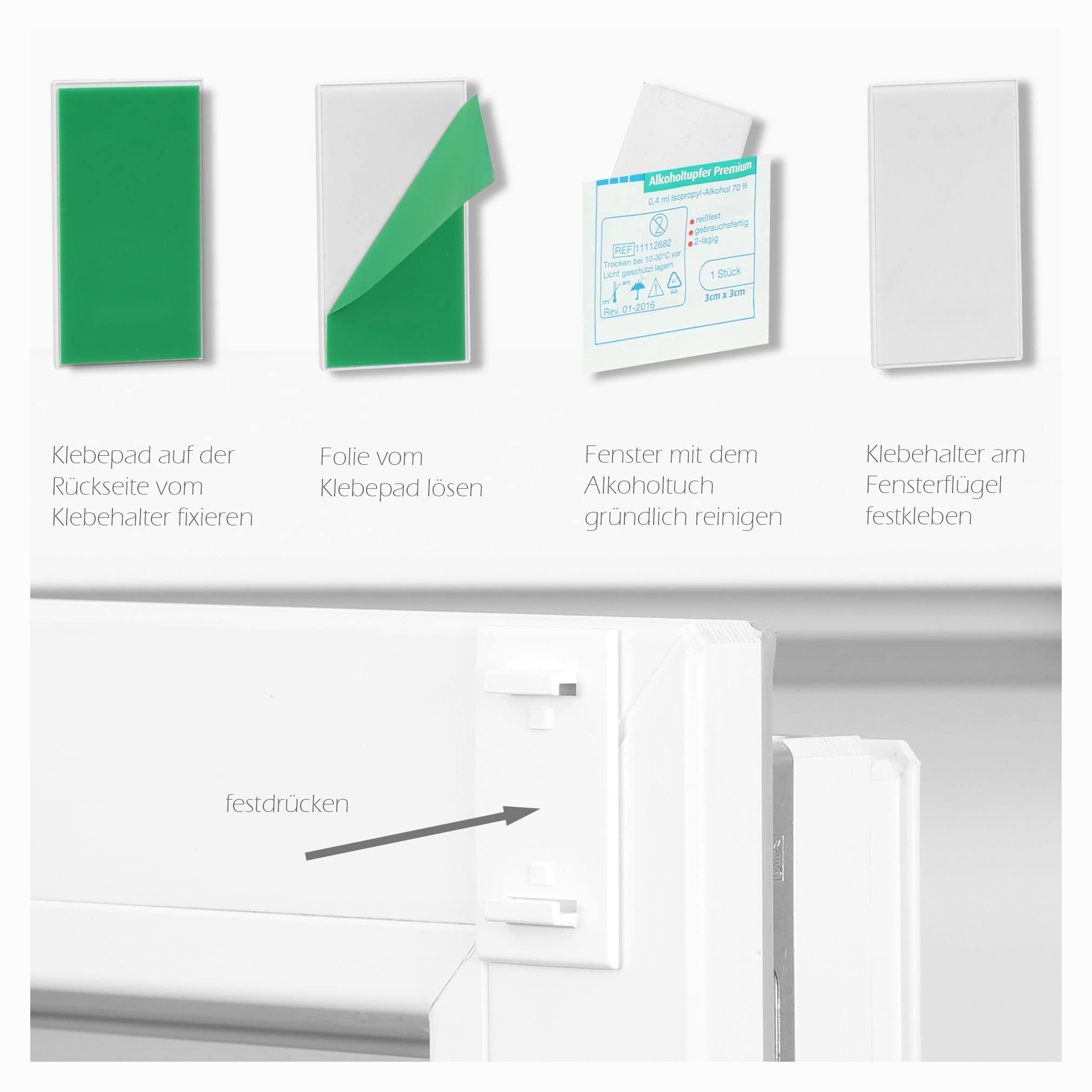 Lot De 4 Supports Adhésifs Pour Stores Vénitiens - Sans Perçage - Sans Outils - Pour Fenêtre