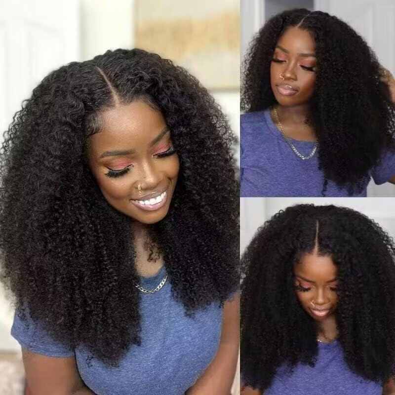 Amazon.com : Romface 20Inch V Part Wig Human Hair 180  display picture 3