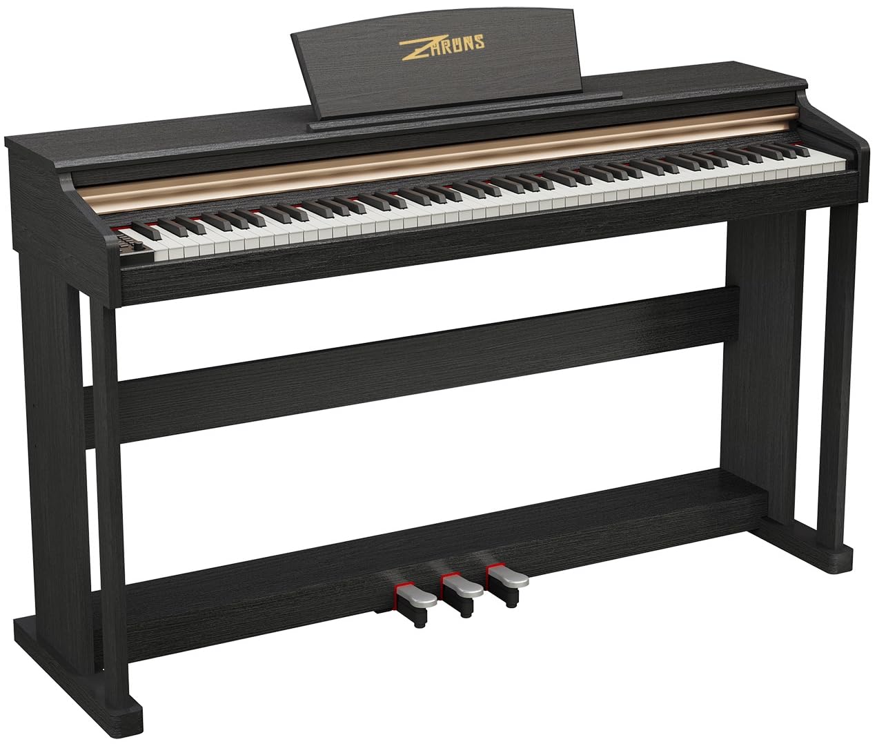 Photo 1 of ****NOT WEIGHTED**** ZHRUNS 88 Key Digital Piano for Home Studio, with Weighted Hammer Action Keys, Professional Triple Pedal, USB-MIDI Connectivity, Includes Power Adapter, Stand & Headphone Jack, Black