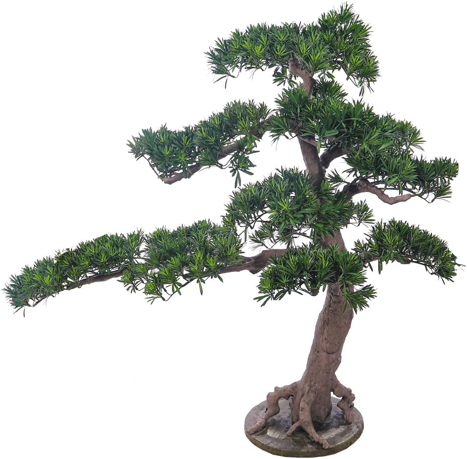 YAHOME Artificial Bonsai Tree Potted Plant Fake Plant Potted Display Garden Decor Pine Tree Green Ornaments Creative Simulation Bonsai Pot Home Decor