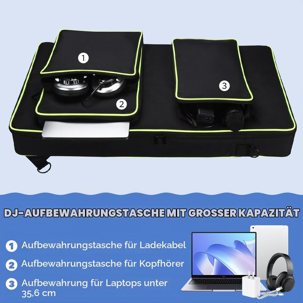 Meijunter DJ Controller Tragetasche Kompatibel mit Pioneer DJ DDJ-FLX10/DDJ-1000/DDJ-1000SRT Portable DJ Controller für AlphaTheta DDJ-GRV6 Aufbewahrungstasche mit Schultergurt