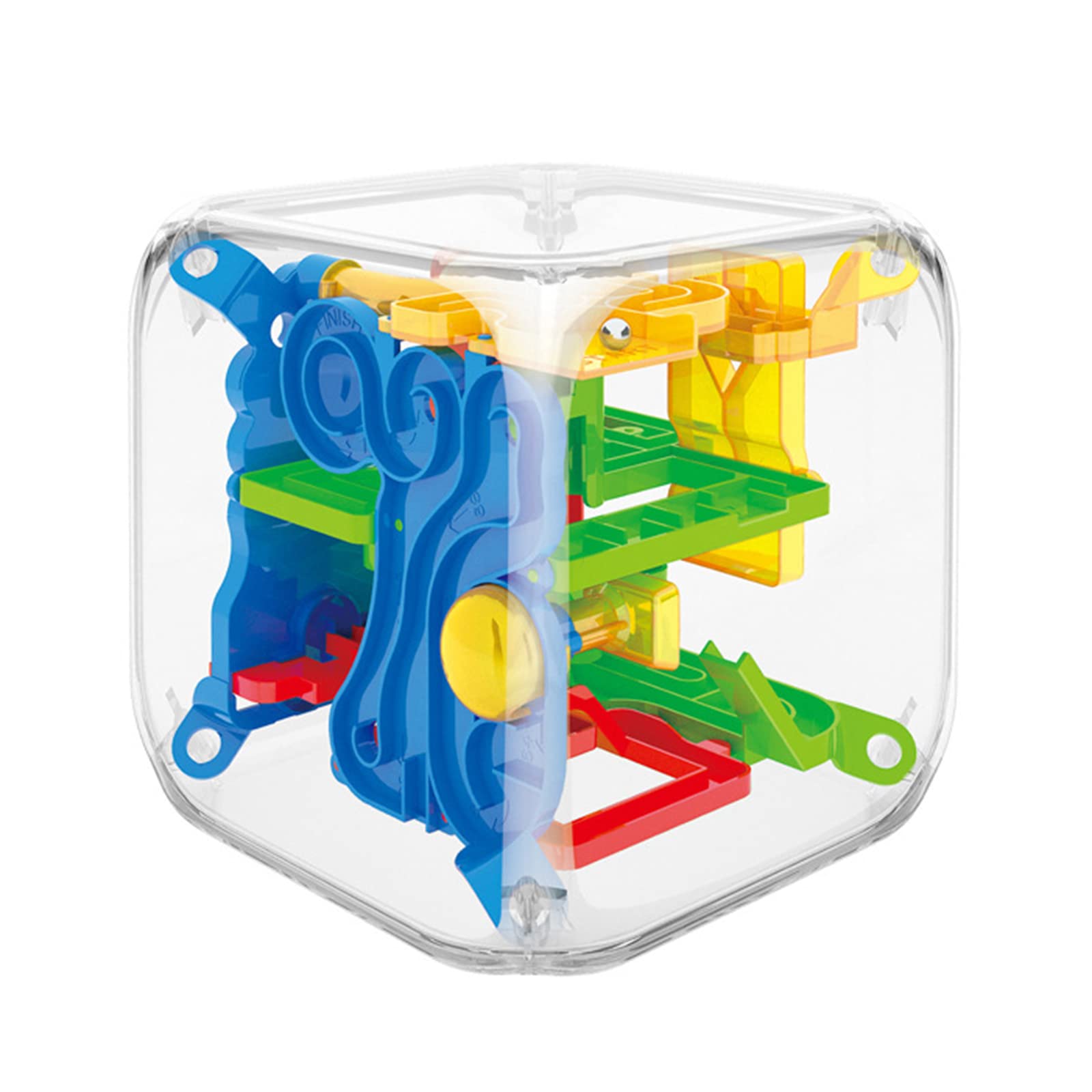3D Labyrinth Würfel Kugellabyrinth – Räumliches Denkspiel Für Stressabbau & Logiktraining (Orange)
