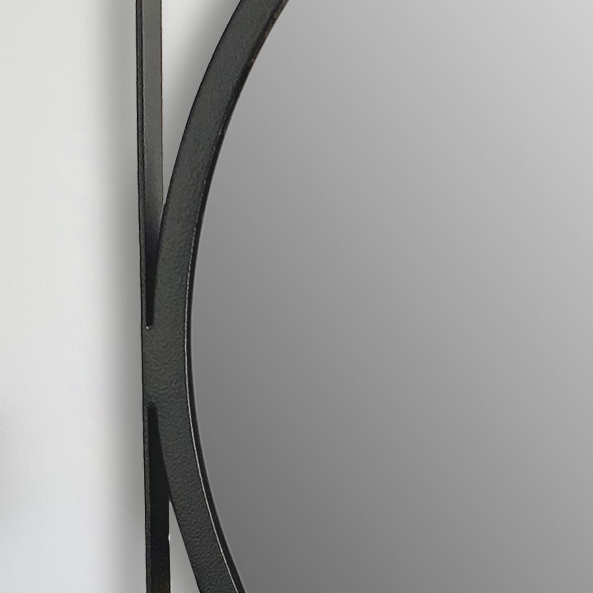 Wohnling Specchio da parete, 54 x 54 cm, design in metallo, nero, in ferro, rotondo, con cornice quadrata, piccolo specchio da parete