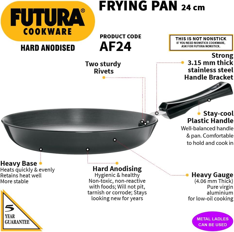 Hawkins Futura Hard Anodised Frying Pan, 25cm