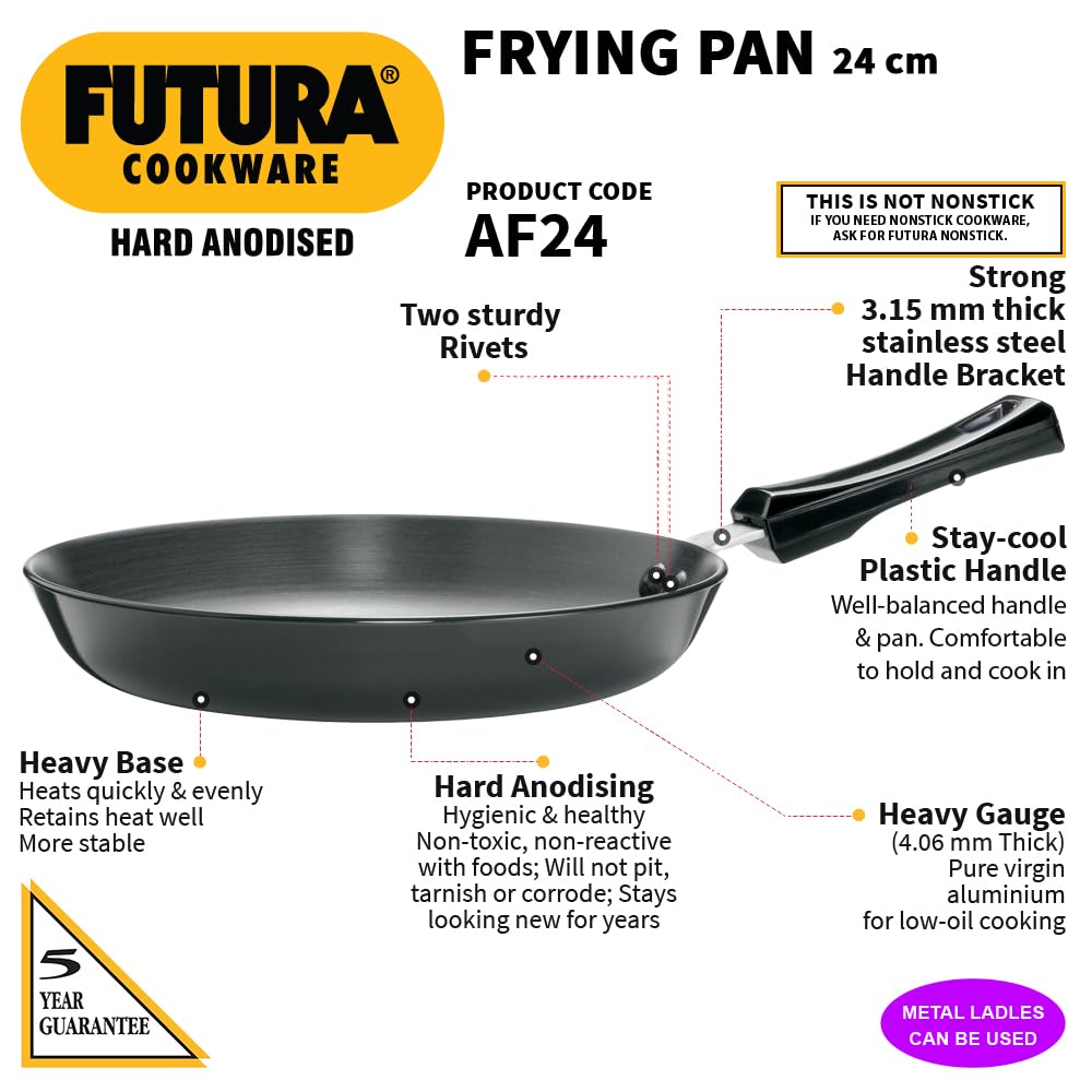 Hawkins Futura Hard Anodised Frying Pan, 25cm