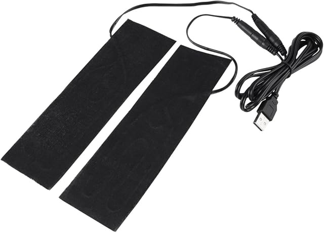 1 Pair Black USB Carbon Fiber Heating Mat 5V USB Electric Heating Element Film Heater Pads for Warming Feet