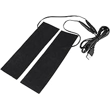 便携式加热垫 1 对黑色 USB 碳纤维加热垫 5V 电热膜加热垫 暖脚热膜热垫 可清洗膝盖 35-50 ℃