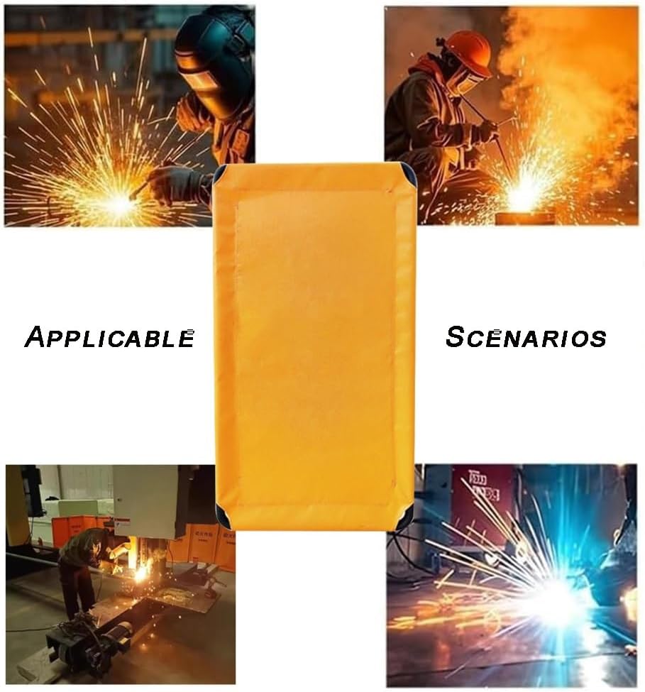 Professional Flame-Resistant Welding Screen with Moveable Frame, 58x120cm, for Enhanced Workshop Safety - Durable Welding Curtain for Industrial Use