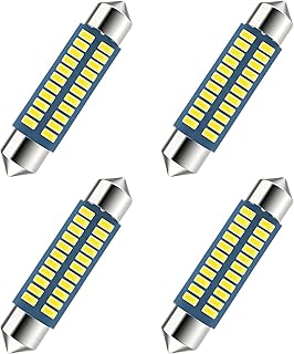 4 PCS LED Bulbs for Car, 31mm 36mm 42mm LED Bulbs Vehicle Interior Dome Map Trunk Lights, 6000K 400LM White Super Bright Festoon Light Replacement with Error Free Chipset (42mm)