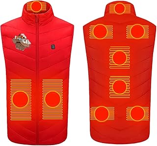 Heated Vest for Men Women 9 Heating Zones Heating Gilet 3 Temperature Levels USB Charging Electric Heating Jacket Pumpkin Printed Heated Body Warmer Washable Heated Waistcoat for Work Ski Hiking