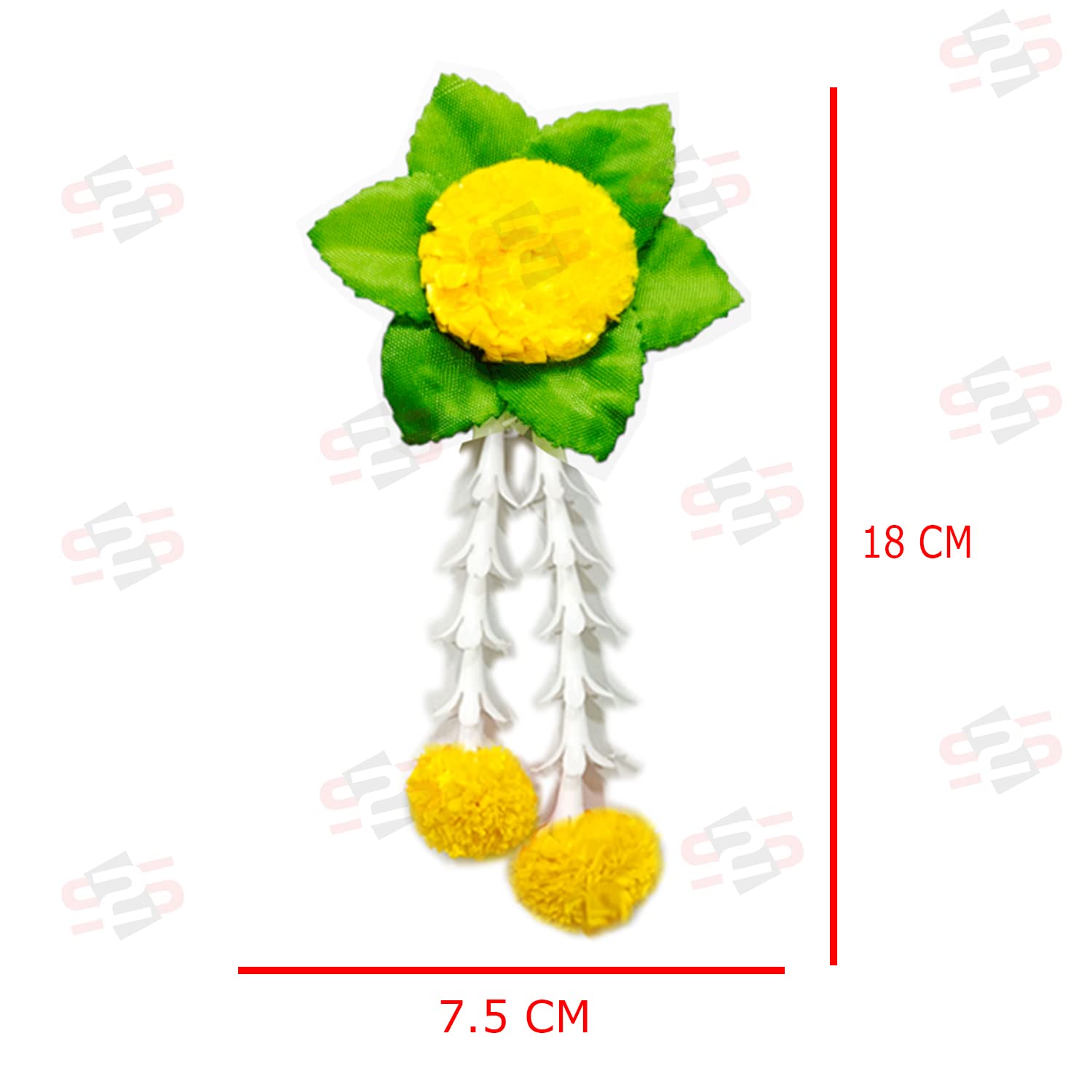 S2S Artificial Flowers and Leaves Decoration at Home Easy Simple Backdrop | Beautifully Crafted Artificial Flower - (Yellow Flowers) (Pack of 12 Pcs) 1