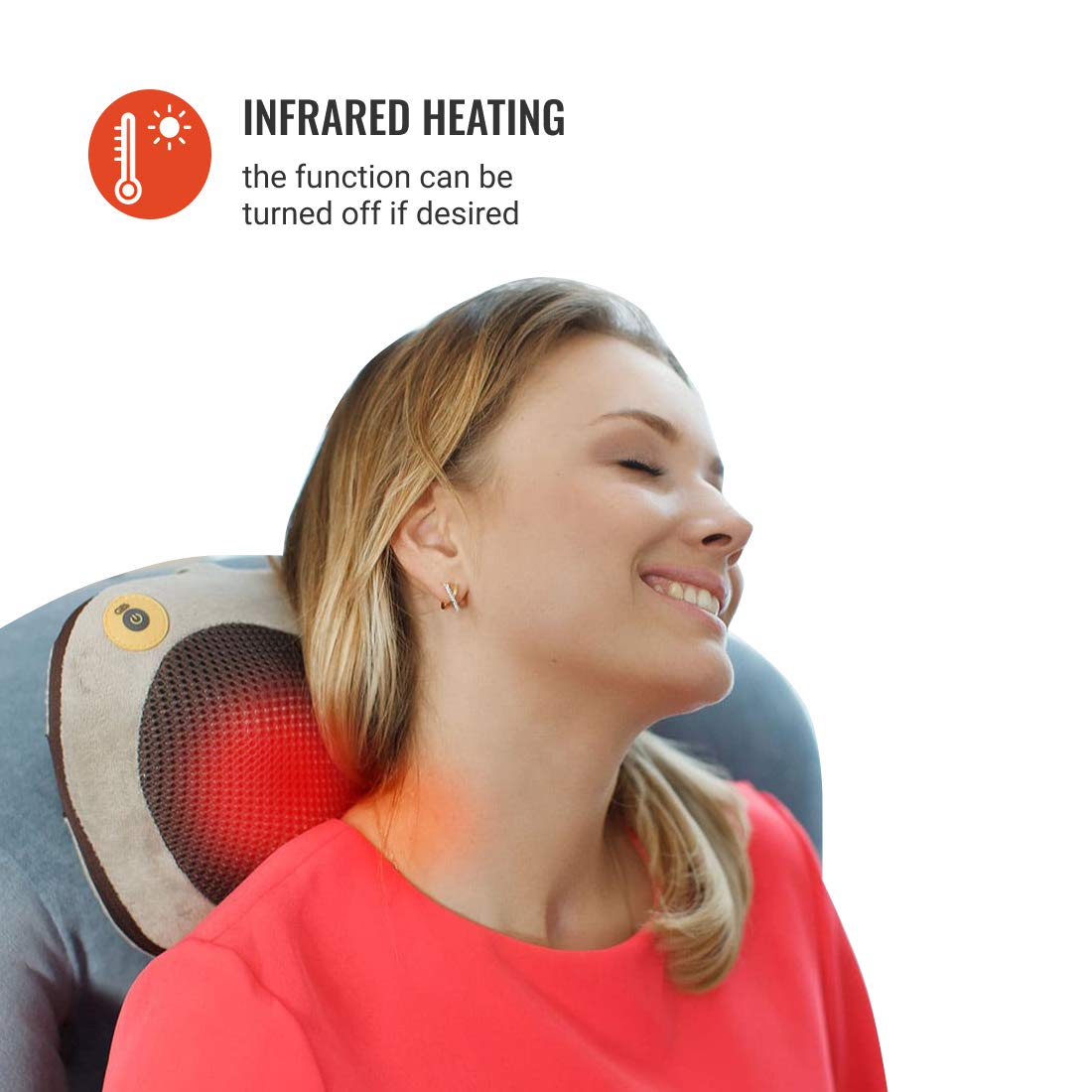 GESS Shiatsu Massagekissen mit Wärmefunktion 3D-rotierenden Elektrische Massagegerät für Nacken Schulter Rücken Muskel, Ideal für Haus Büro und Auto