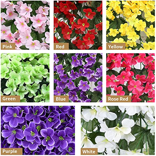 Vivid Artificial Hanging Orchid Bunch, 2023 New Fake Hanging Plants Colorful Orchid Flower Bouquet, Colorful Orchid Flower Bouquet Fake Hanging Plants For Indoor Outdoor Garden Decor (2, Purple) #TOP3