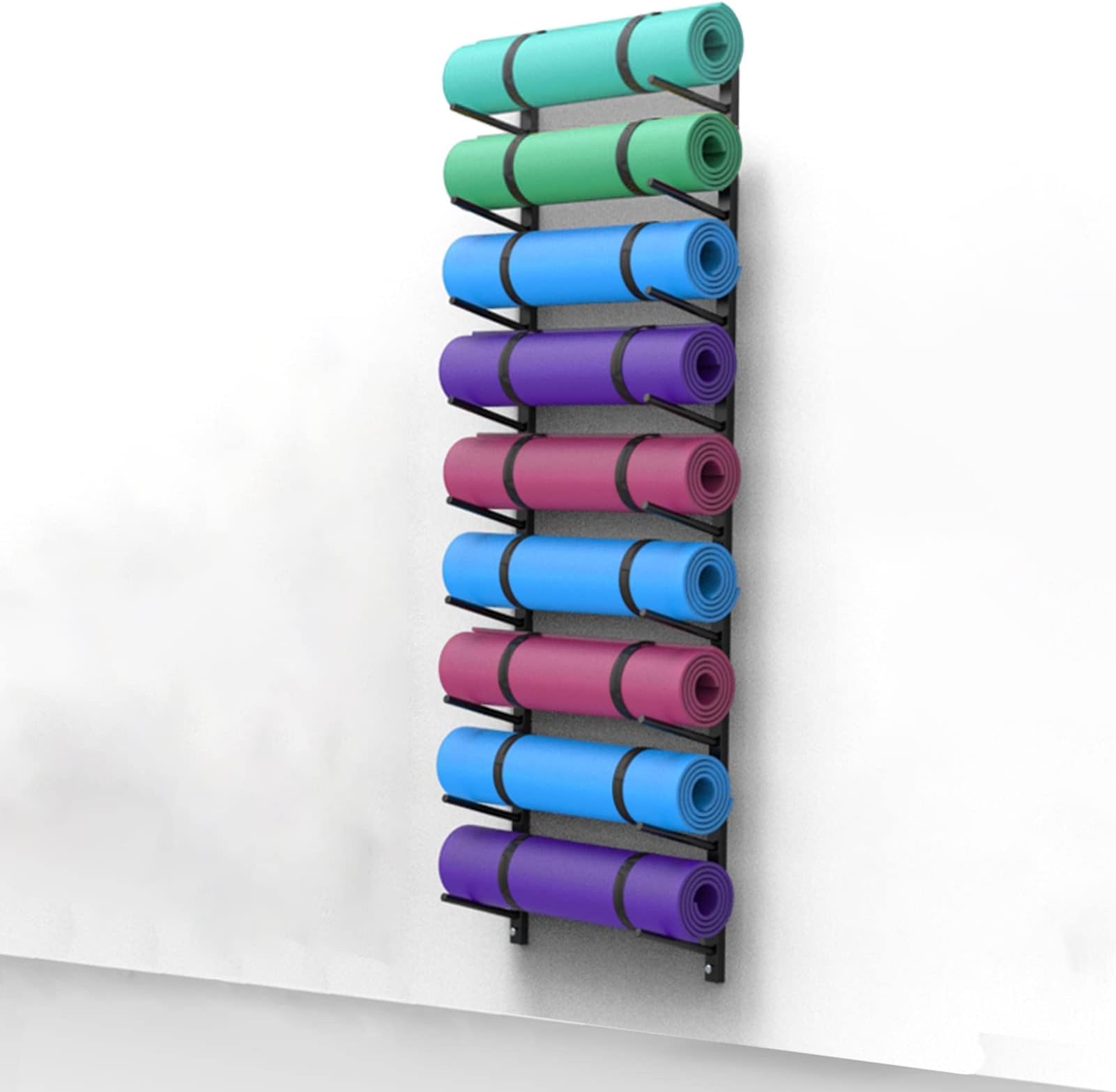 Amazon.com: Yoga Mat Holder 9 Layer Yoga Mat/Exercise Mats Holder Wall ...