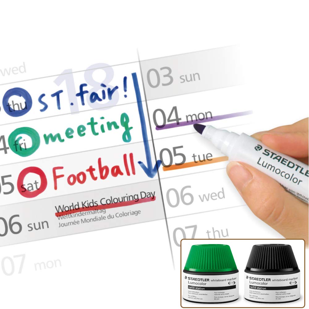 Staedtler Lumocolor Refill Station For Non-Permanent Markers - 15ml Green Ink