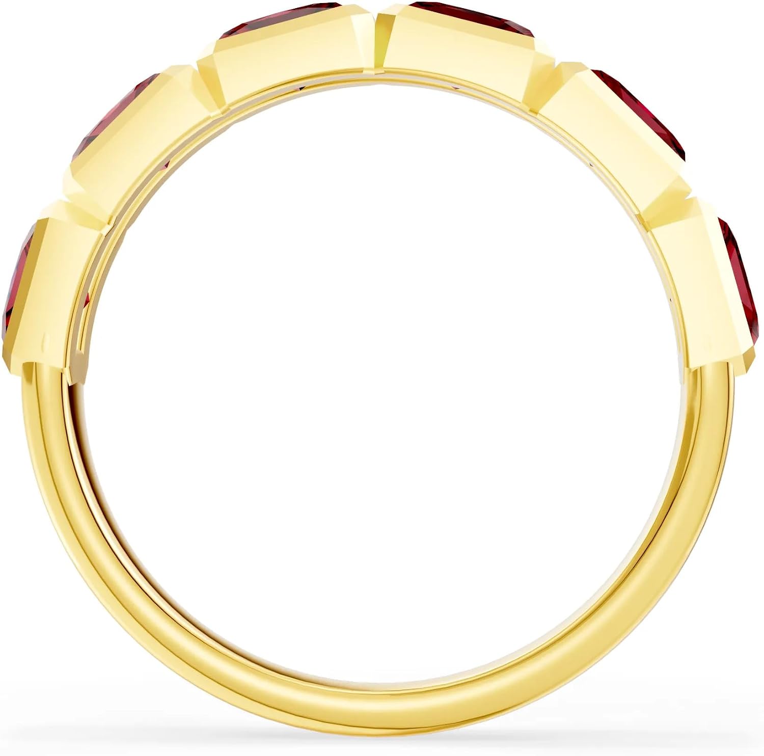 PEORA Baguette Cut Garnet Band Available in Solid 10K, 14K or 18K Ring – White, Yellow or Rose Gold