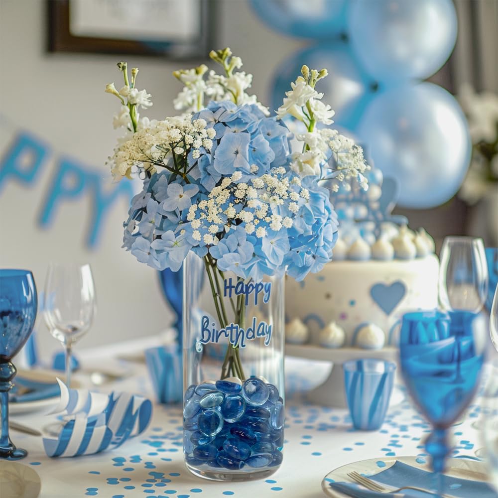 Manualidades Adolescentes Rastogi Handicrafts Florero De Cristal Con Piedra  De Un Lado Para Centros De Mesa De Boda, Cumpleaños, Decoración De Fiesta  (tamaño \u003d 3,5 Cm) (30, Azul Manualidades Adultos, image size:1000x1000