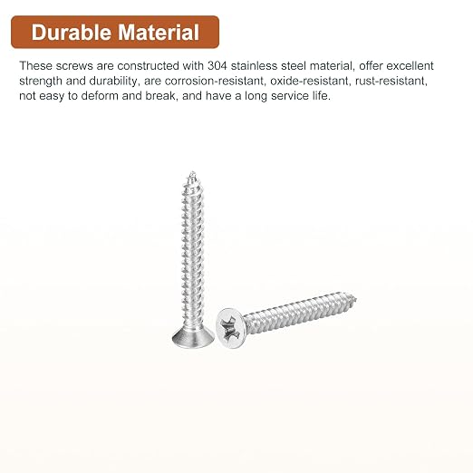 50 tornillos tirafondo para madera M3.5x30mm cabeza plana miniatura 3