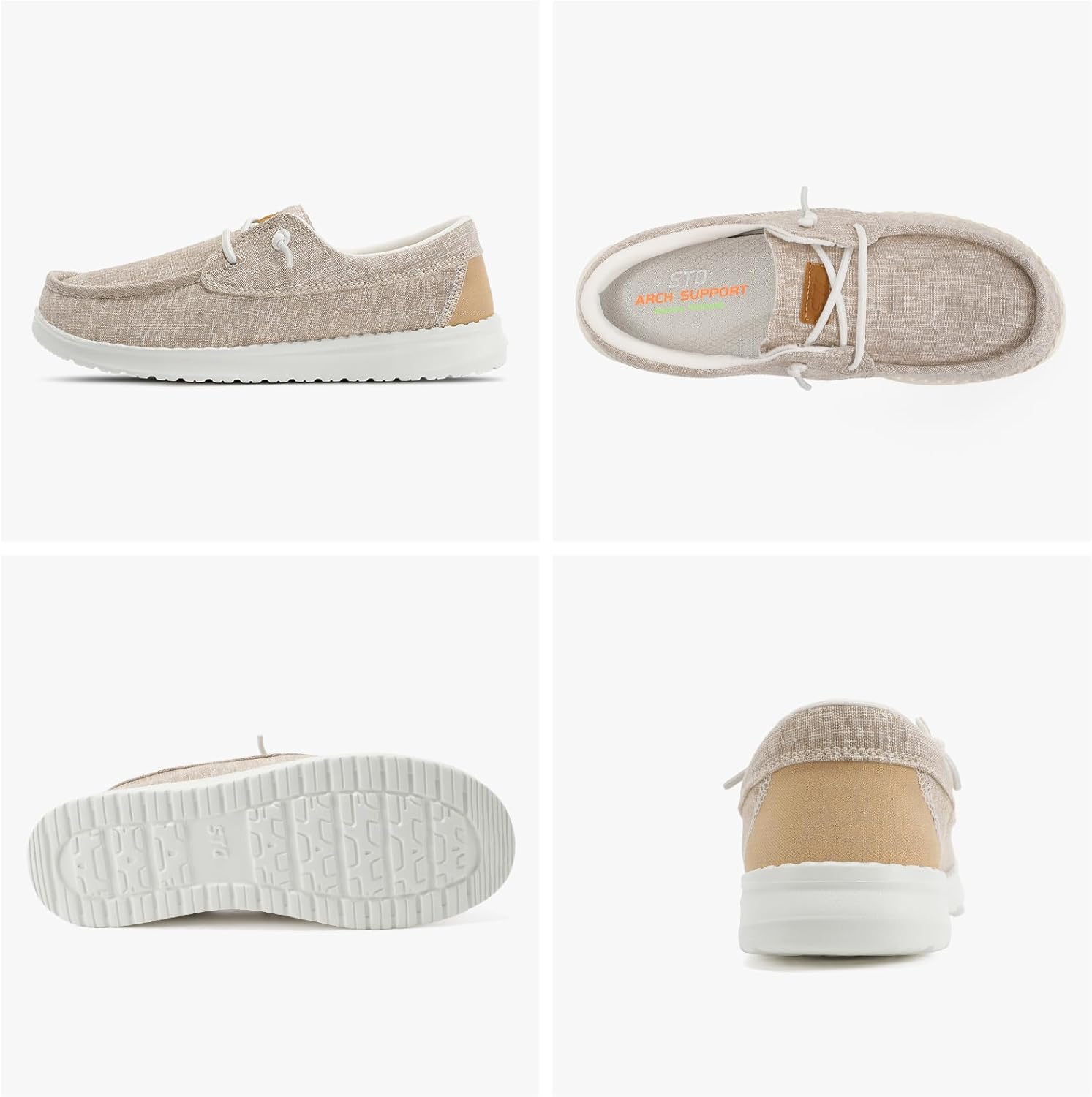 STQ Women Boat Shoes with Orthopedic Insole Slip On Business Casual Shoe for Plantar Fasciitis Lightweight Canvas Loafer - Image 8