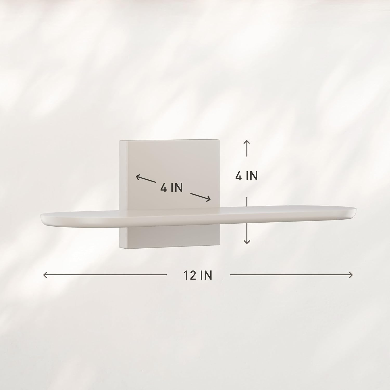 Command Decor Metal Wall Shelf, Light Beige, 1 Shelf, 8 Large Strips