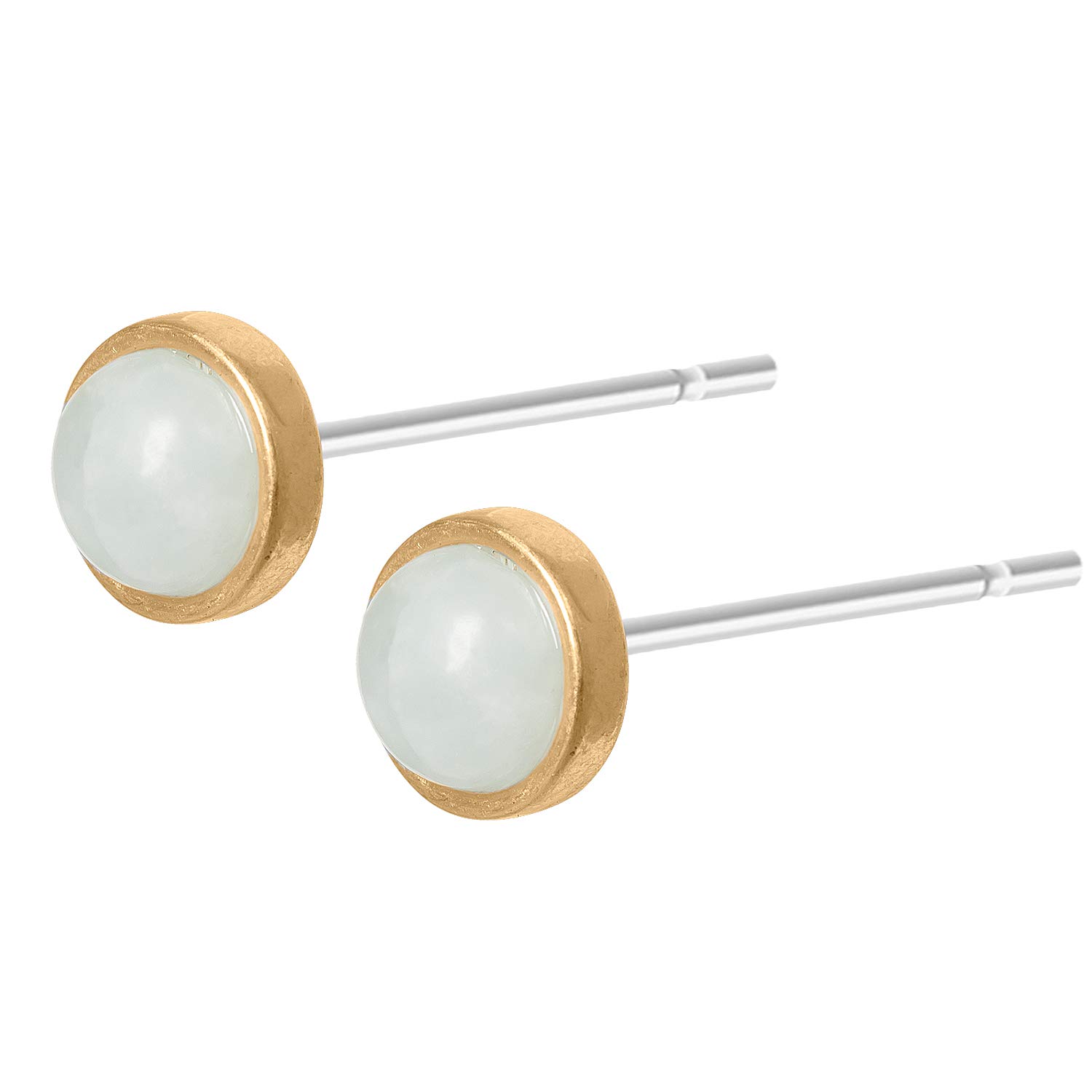 SENCE CopenhagenWomen's Gold Stud Earrings from the Essential Earring Series with a Pearl Gold-Plated Brass