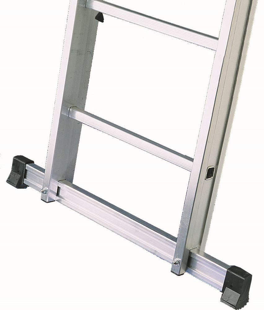 Svelt Scala 3 Tronchi Professionale in Alluminio Trasformabile in Scala d'Appoggio e Doppia con Guardacorpo di Protezione, Euro E3 "R" 3x8 gradini