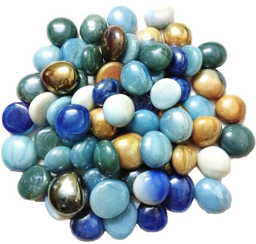Unwrap Delights Flat Round Crystal Mix Milky Stone - (450g) for Aquariums, Fish Tank, Fireplace, Firepit Glass, Vase Filler, Plants Pot, Garden, (Medium, 450, gram(s))-image-17