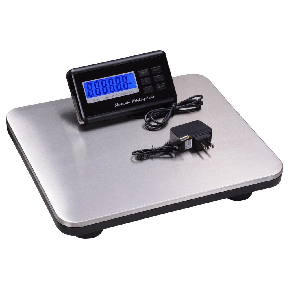 Báscula digital para paquetes con plataforma y pantalla LCD, 300 kg