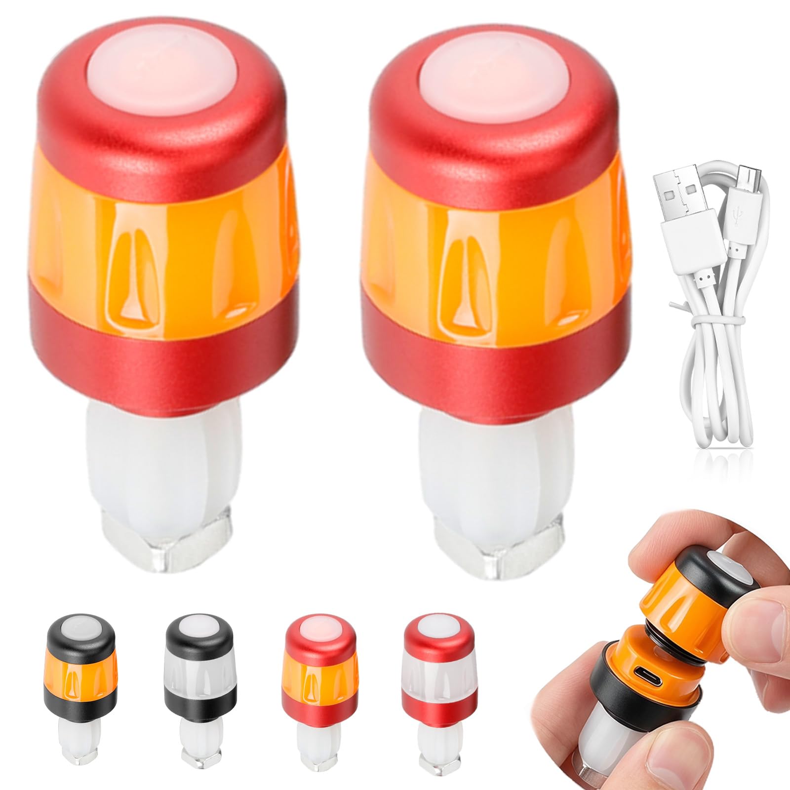 LED Handlebar Light, LED Turn Signal Retrofit Kit for E-Scooters, Rechargeable Bicycle Turn Signals, Waterproof Handlebar Indicators, Universal Turn Signals for Electric Scooters and E-Bikes (C)