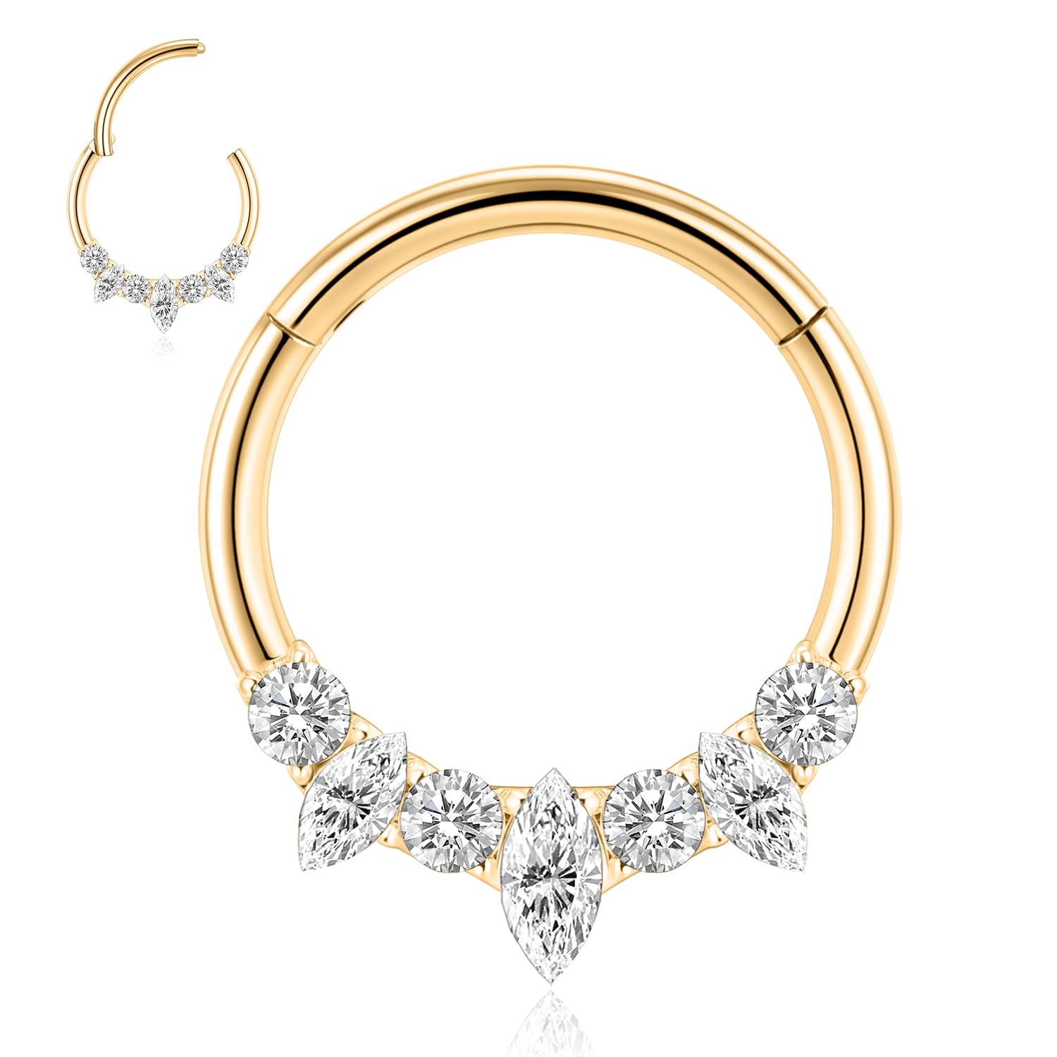 hengkaixuan Unique Animal Shape Septum Nose Ring Septum Jewellery 16G Daith Earrings Surgical Steel Nose Hoop Septum Clicker Conch Piercing Jewellery Rook Helix Tragus Cartilage Lobe Hoop Earring — view 52