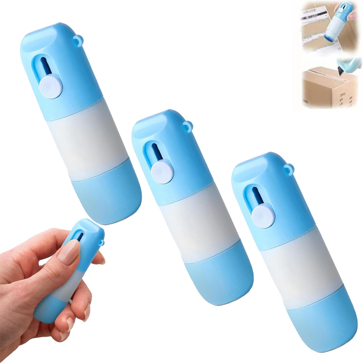 Thermal Paper Correction Fluid with unboxing Knife, Correction Fluid, Thermal Paper Eraser, Correction Tape Roller, for Package Labels,Bills (3PCS)