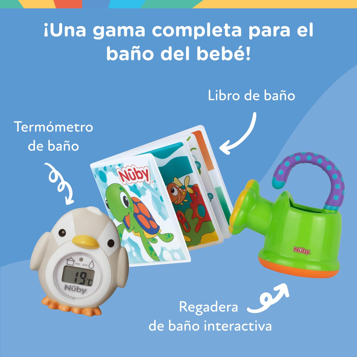 Nuby - Juguete de baño Bebe - Juguete Pulpo Flotante con Anillos para lanzar a los tentáculos - Estimula la coordinación Ojo-Mano - 18+ Meses - Violeta - Flota en Agua - Pulpo Agua Niños