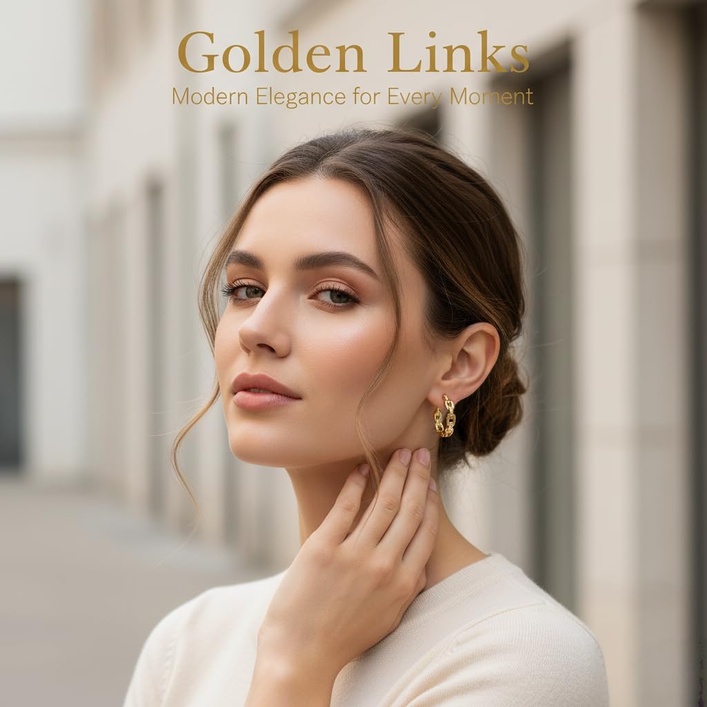 14K Gold Hoop Earrings for Women, Large Gold Hoop Earrings Lightweight Hypoallergenic Earring Trendy Minimalist Jewelry Gift for Mom Girlfriend