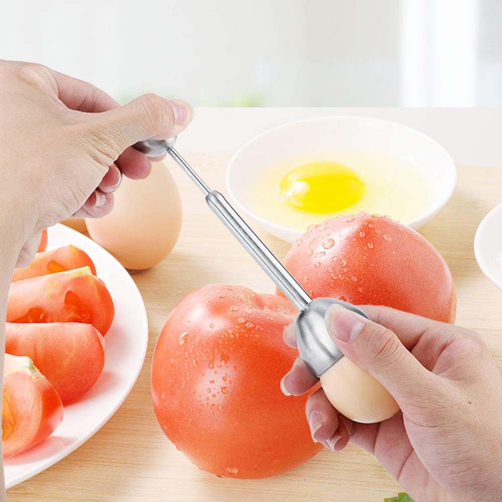 Egg Cracker Topper Set, Remover Top Cutter for Breakfast Kitchen Tool, Stainless Steel Shell Remover Separator for Hard Soft Boiled Eggs