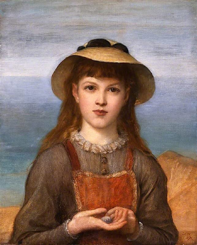 Cuadro de lienzo artístico Cabeza de estudio de una nña obra de George Frederic Watts