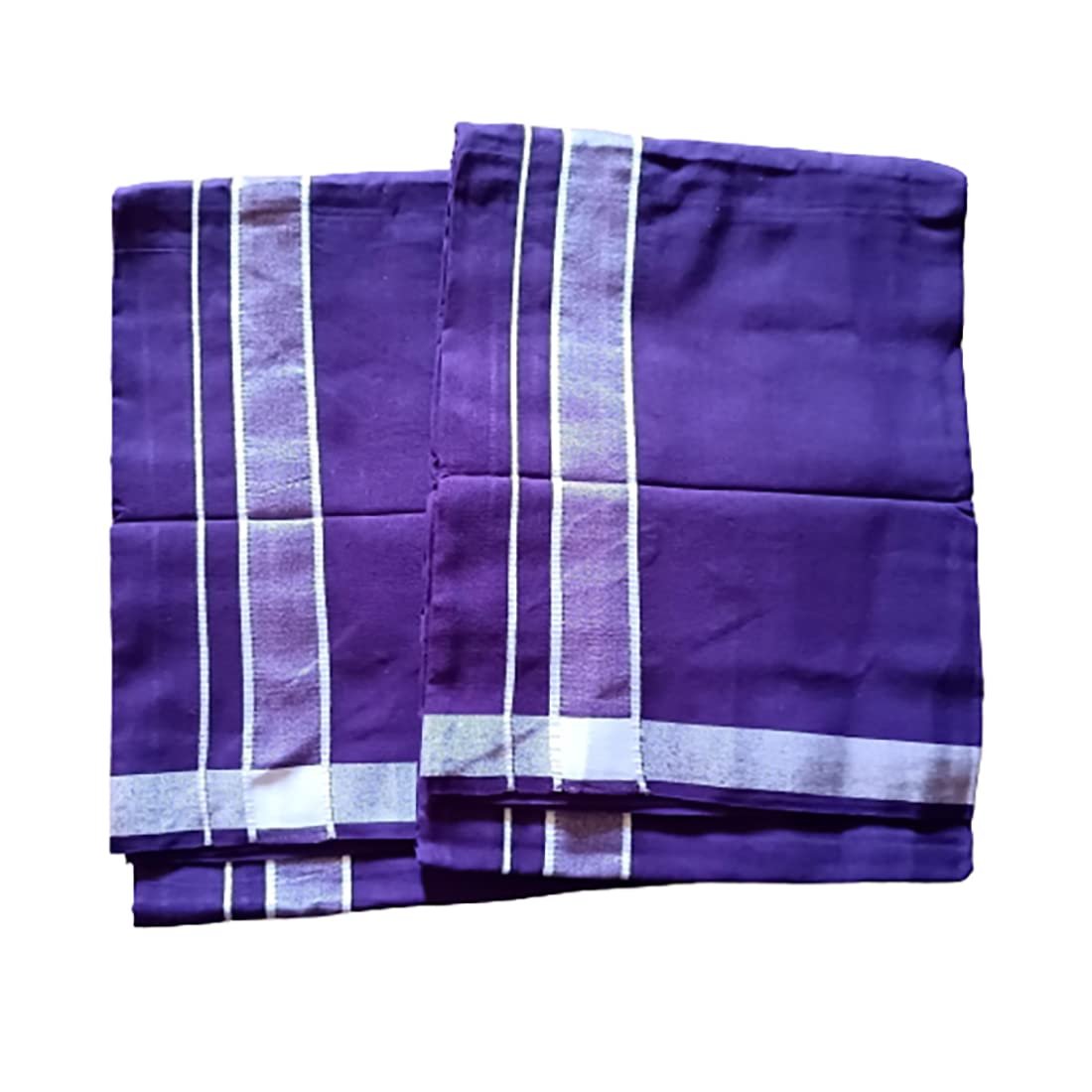 Enterprises Efficient Men's Cotton Dhotis, Mundus & Lungis (col-68-2-p, Purple-Pack of 2)