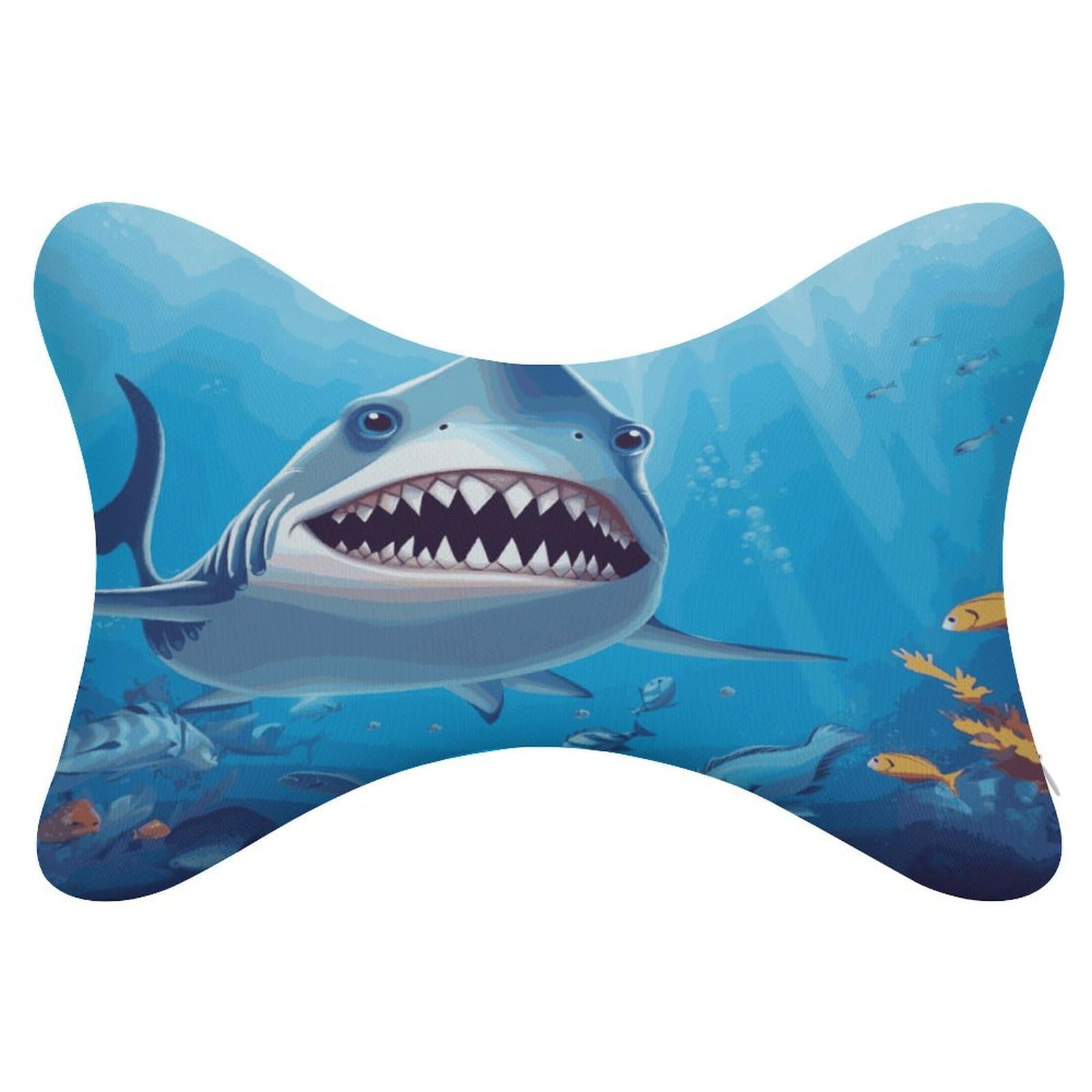Adfgyerh Style Smiling Shark Pillow ，Memory Foam Pillow Core，Cushion,Provide Neck Support，Car Pillows For Travel Car Seats And Home Offices.